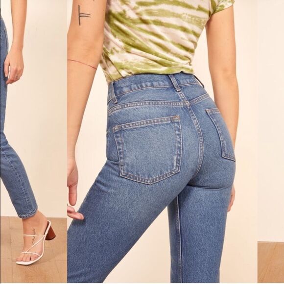 Reformation Julia High Waisted Cigarette Jeans Sonoma Destroyed color size 27 - Picture 5 of 12